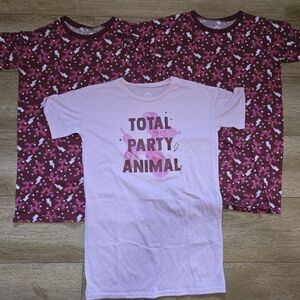 Thereabouts Big Girls Crew Neck 3-piece Short Sleeve Nightgown Large Plus